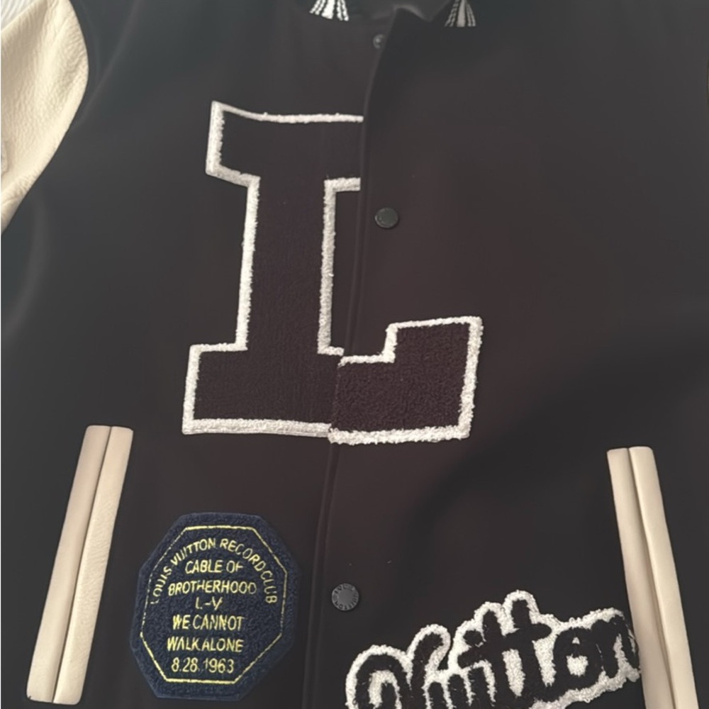 Louis Vuitton Black and White Leather Jacket